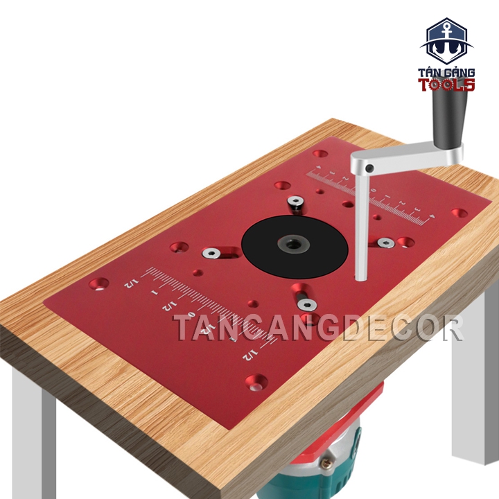 Bộ Cử, Mặt Gá Nâng Hạ Máy Phay Cầm Tay Nhôm Anode - Đường Kính Máy 65 mm - Ảnh 4