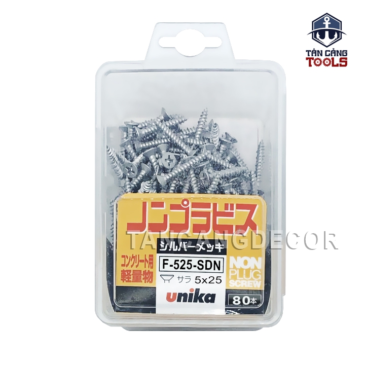 Vít Không Tắc Kê Đầu Phẳng Unika F525 - SDN ( Hộp 80 Cái ) - Ảnh 3