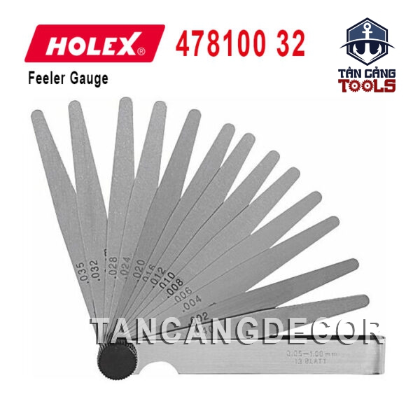 Thước Lá Đo Khoảng Hở 0.03-1.0 mm Holex 478100 ( Cấp Chính Xác T3 )