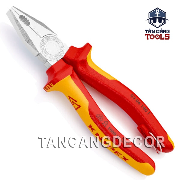 Alternative view of Kìm Đa Năng Cách Điện 1000V 180 mm Knipex 03 06 180T ( Có Móc Treo )