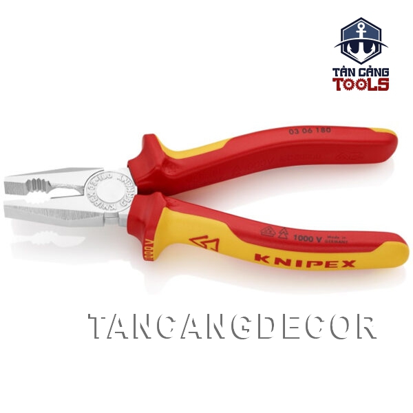 Alternative view of Kìm Đa Năng Cách Điện 1000V 180 mm Knipex 03 06 180