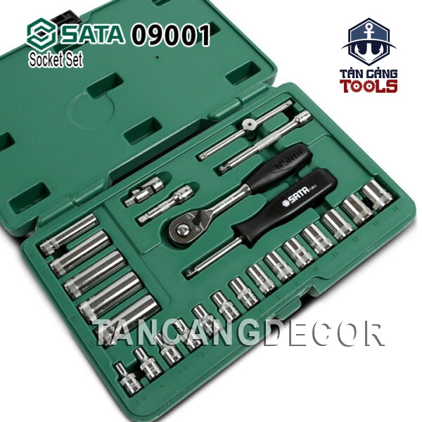 Bộ Tuýp Cần Siết Tự Động 1/4 Inches 25 Chi Tiết Sata 09001