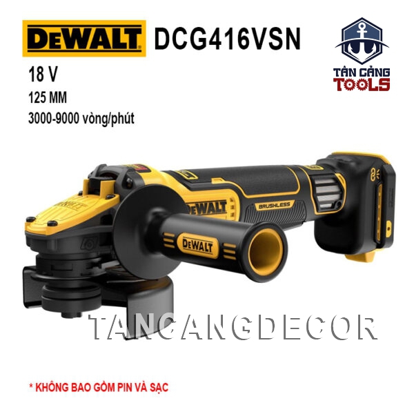 Máy Mài Góc 125 mm Dùng Pin Có 6 Cấp Điều Tốc DeWalt 20V DCG416VSN ( Thân Máy )