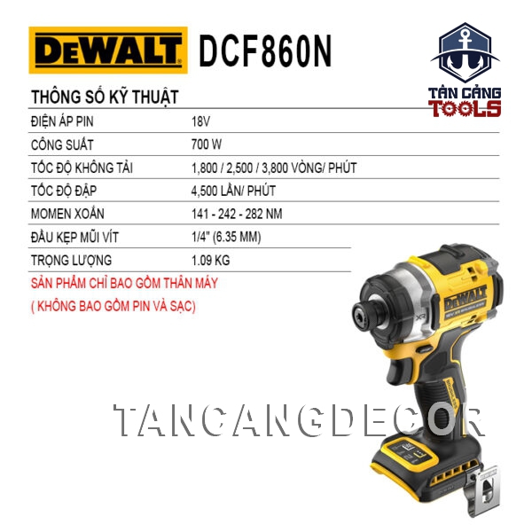 Alternative view of Máy Vặn Vít Dùng Pin DeWalt 20V DCF860N ( Thân Máy )