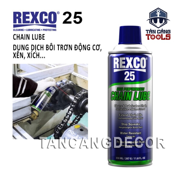 Chai Dung Dịch Bôi Trơn Xích Hiệu Suất Cao 350ML Rexco 25 CHAIN LUBE
