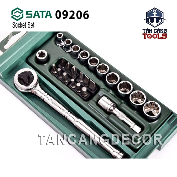 Bộ Tuýp Cần Siết Tự Động 1/4 Inches 25 Chi Tiết Sata 09206