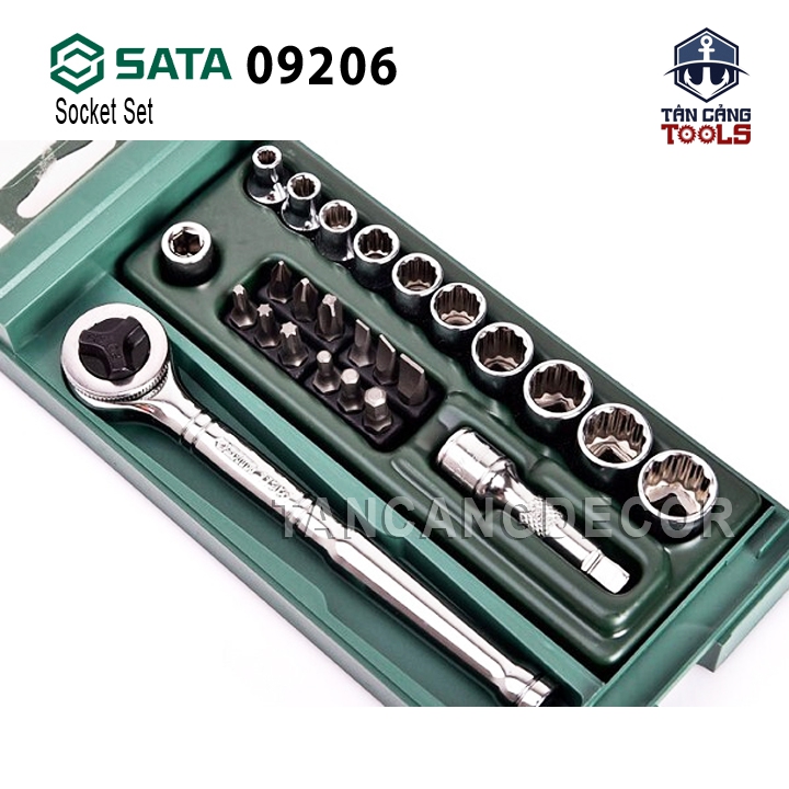 Bộ Tuýp Cần Siết Tự Động 1/4 Inches 25 Chi Tiết Sata 09206