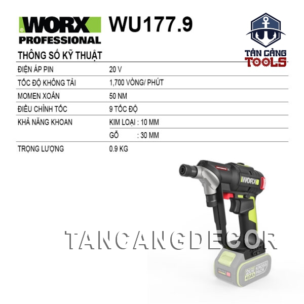 Alternative view of Máy Khoan Pin Đa Năng 2 Trong 1 20V Worx WU177 ( Thân Máy )