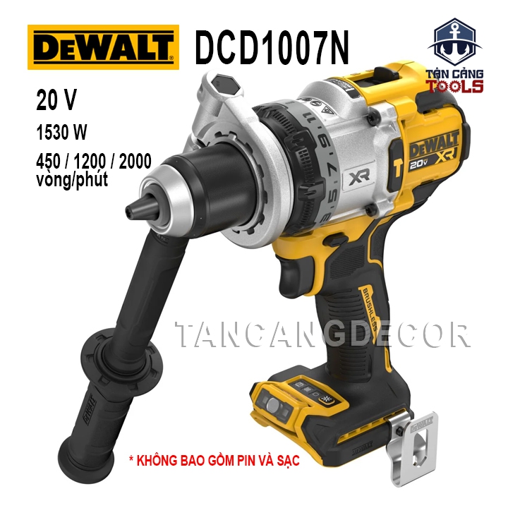 Máy Khoan Động Lực Dùng Pin DeWalt 20V DCD1007N ( Thân Máy )
