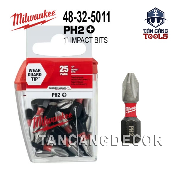 Mũi Bắt Vít Milwaukee PH2 25 mm 48 - 32 - 5011 ( 1 Cái )