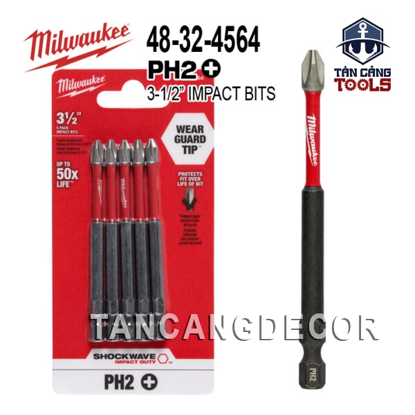 Mũi Bắt Vít Milwaukee PH2 89 mm 48 - 32 - 4564 ( 1 Cái )