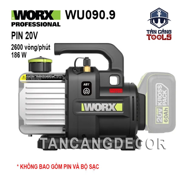 Máy Hút Chân Không Dùng Pin 20V Worx WU090 ( Thân Máy )
