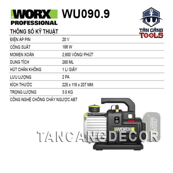 Alternative view of Máy Hút Chân Không Dùng Pin 20V Worx WU090 ( Thân Máy )