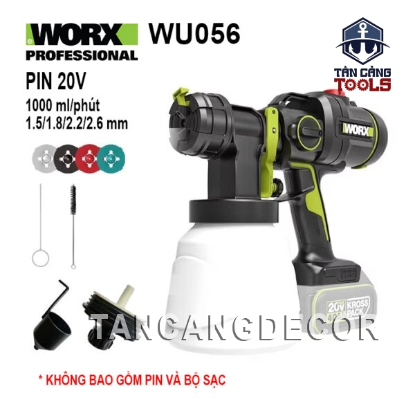 Máy Phun Sơn Dùng Pin 20V Worx WU056 ( Thân Máy )