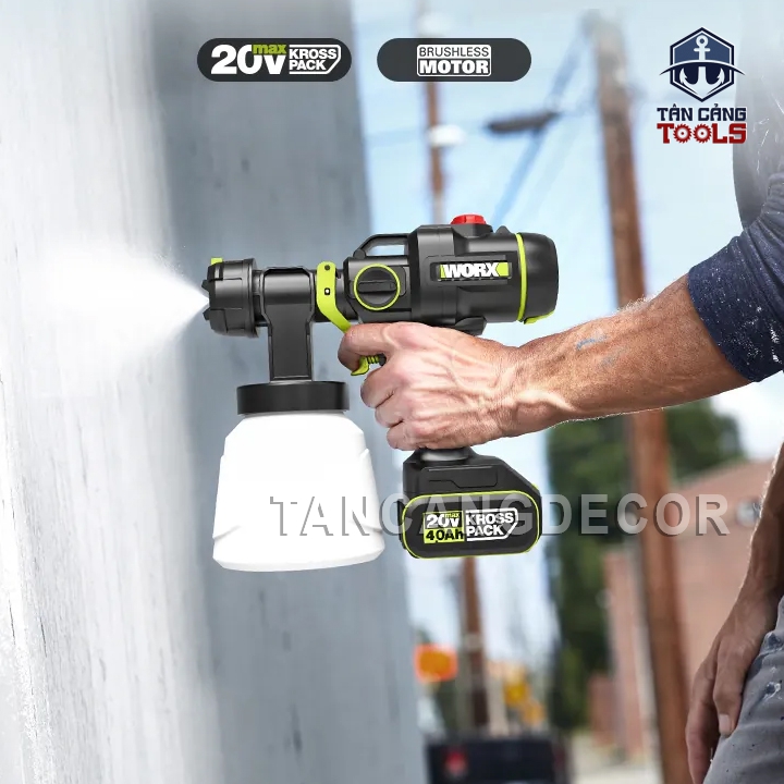 Máy Phun Sơn Dùng Pin 20V Worx WU056 ( Thân Máy ) - Ảnh 3