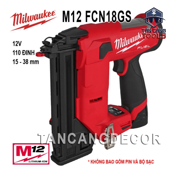 Súng Bắn Đinh F38 Dùng Pin Milwaukee M12 FCN18GS ( Thân Máy )