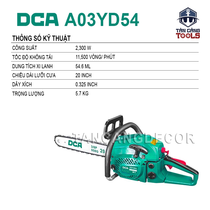 Máy Cưa Xích Dùng Xăng DCA A03YD54 - Ảnh 2