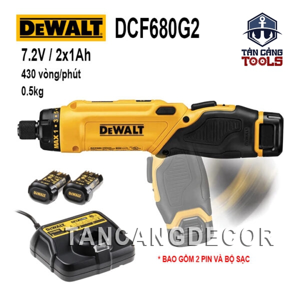 Máy Vặn Vít Điện Tử Dùng Pin 7.2V Dewalt DCF680G2 ( Thân Máy, 2 Pin, 1 Sạc , 1 Túi )