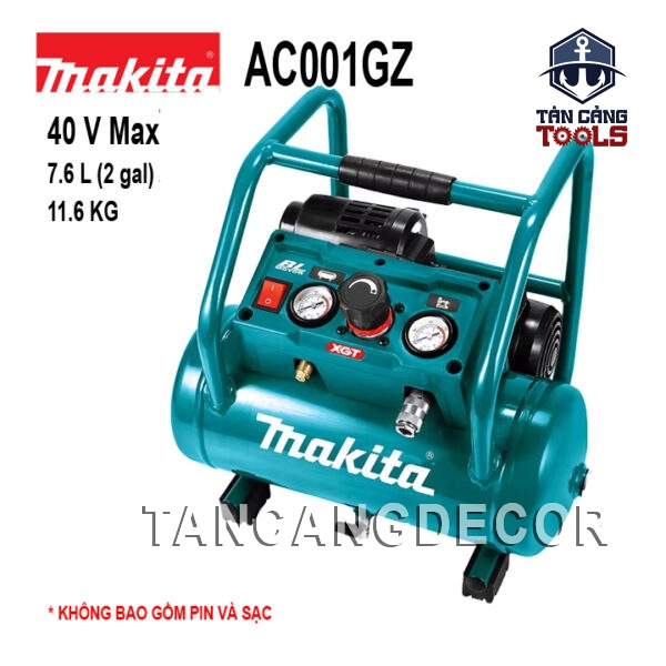 Máy Nén Khí 7.6 Lít Dùng Pin 40V Makita AC001GZ ( Thân Máy )