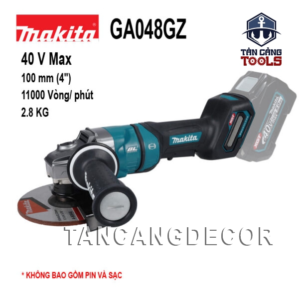 Máy Mài Góc 100 mm Dùng Pin 40V Makita GA048GZ ( Thân Máy )