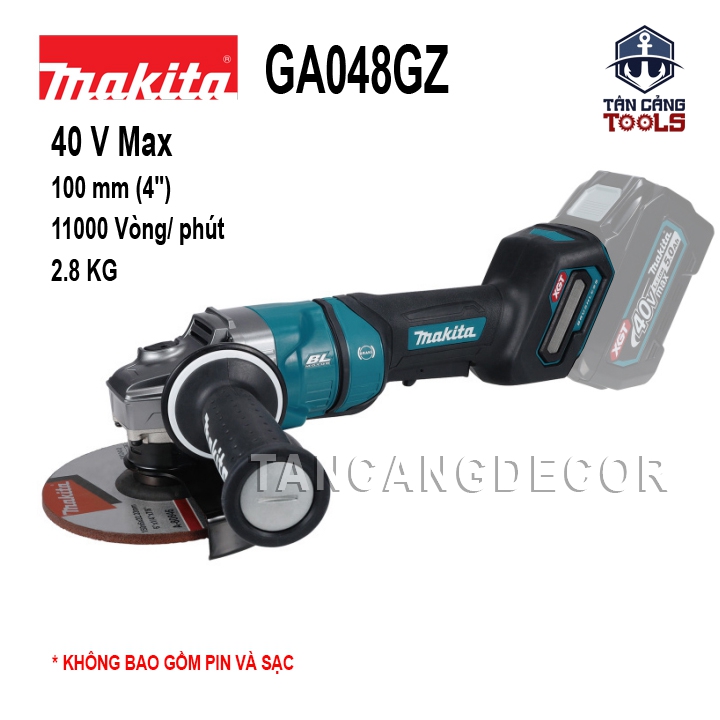 Máy Mài Góc 100 mm Dùng Pin 40V Makita GA048GZ ( Thân Máy )