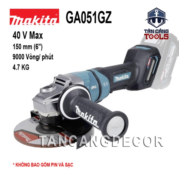 Máy Mài Góc 150 mm Dùng Pin 40V Makita GA051GZ ( Thân Máy )