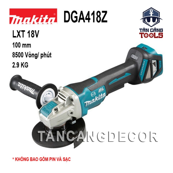 Máy Mài Góc 100 mm Dùng Pin 18V Makita DGA418Z ( Thân Máy )