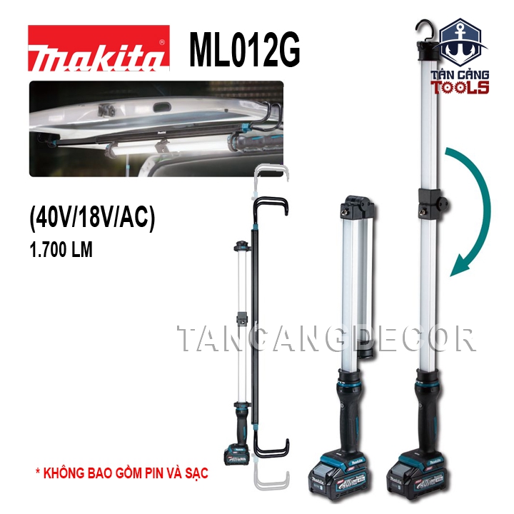 Đèn Pin Soi Gầm, Khoang Máy Dùng Pin 40V Makita ML012G ( Thân Máy )