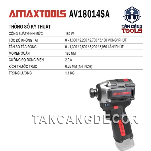 Alternative view of Combo Máy Khoan Vặn Vít Dùng Pin 21V Amaxtools AV18014SA ( Thân Máy, 2 Pin, 1 Sạc Đôi )