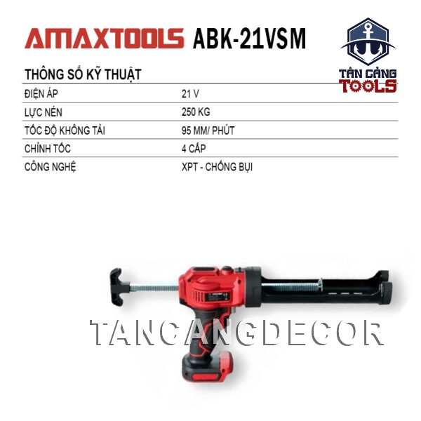 Alternative view of Súng Bắn Keo Dùng Pin 21V Amaxtools ABK-21VSM (Thân Máy)