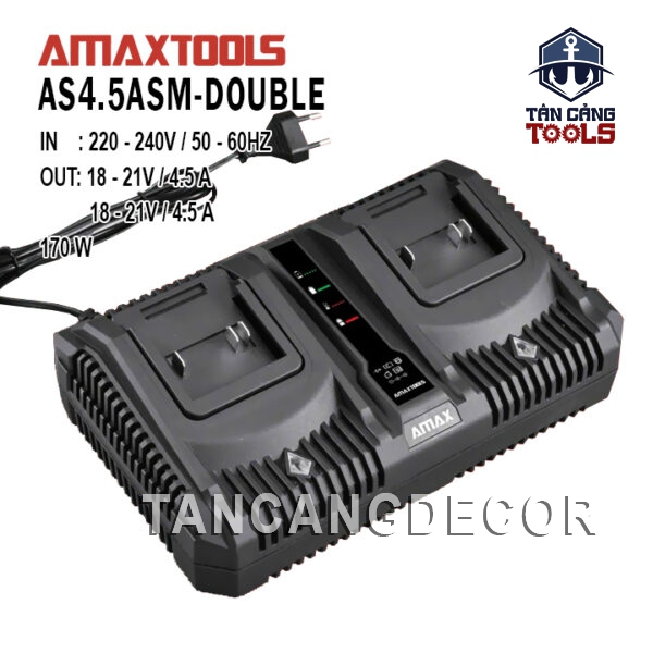 Sạc Pin Đôi 20V 4.5 Ah Amaxtools AS4.5ASM-DOUBLE