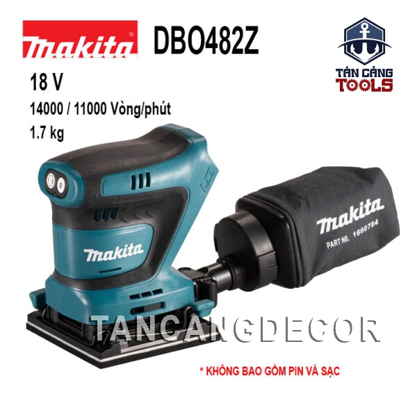Máy Chà Nhám Vuông Dùng Pin Makita 18V DBO482Z ( Thân Máy )