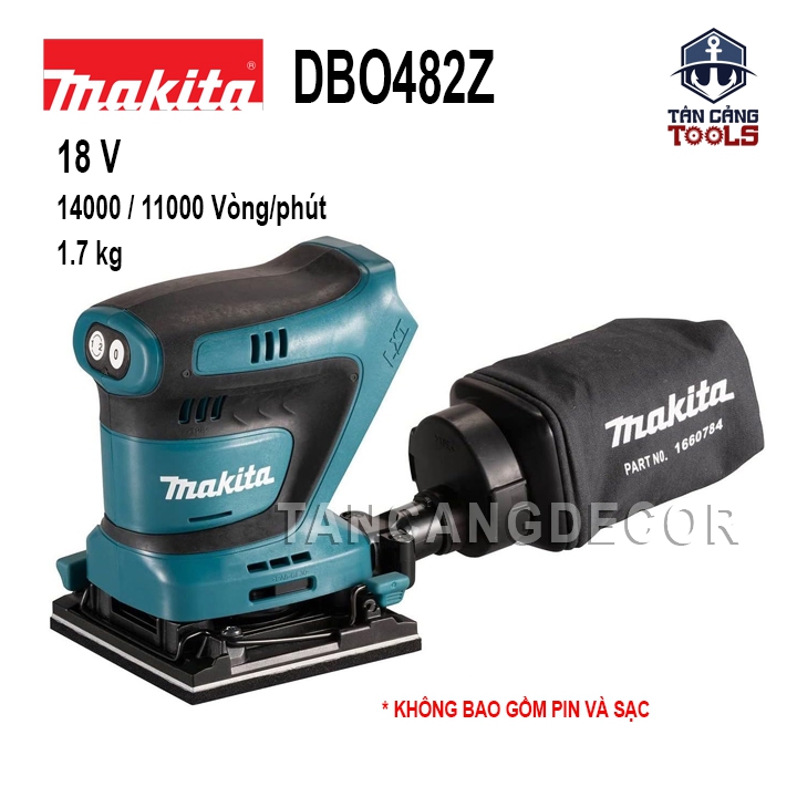 Máy Chà Nhám Vuông Dùng Pin Makita 18V DBO482Z ( Thân Máy )