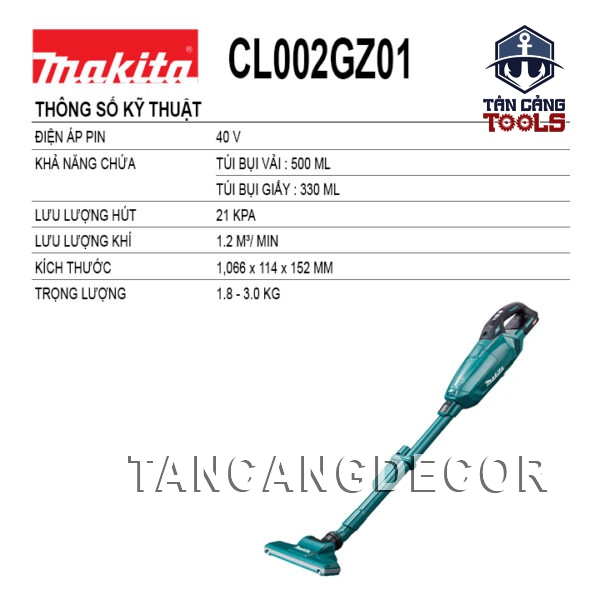 Alternative view of Máy Hút Bụi Dùng Pin Makita 40V CL002GZ01 ( Thân Máy )