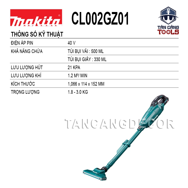 Máy Hút Bụi Dùng Pin Makita 40V CL002GZ01 ( Thân Máy ) - Ảnh 2