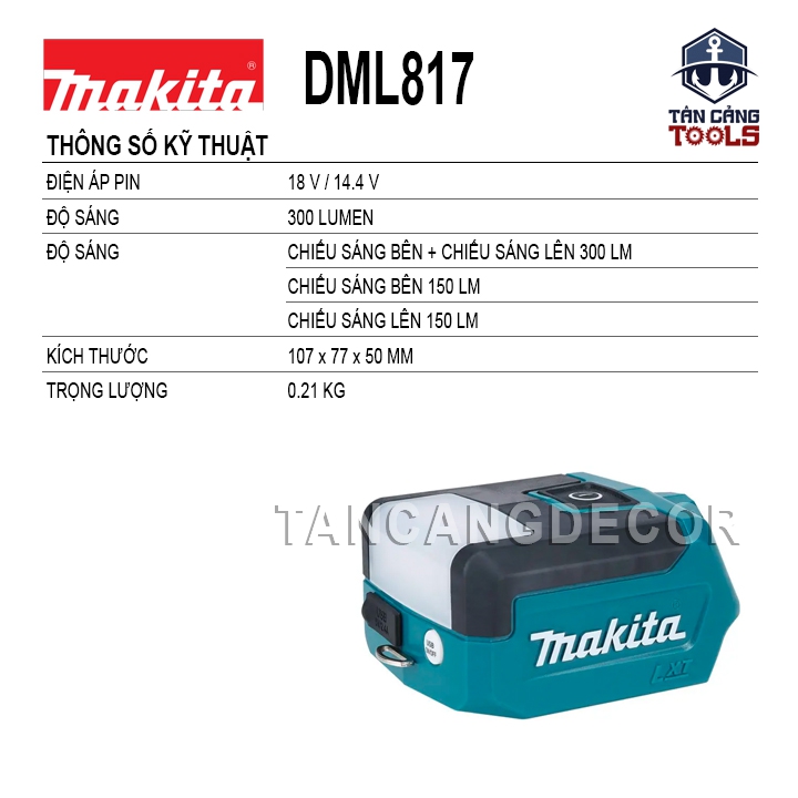 Đèn Led Dùng Pin 18V Makita DML817 ( Thân Máy ) - Ảnh 2
