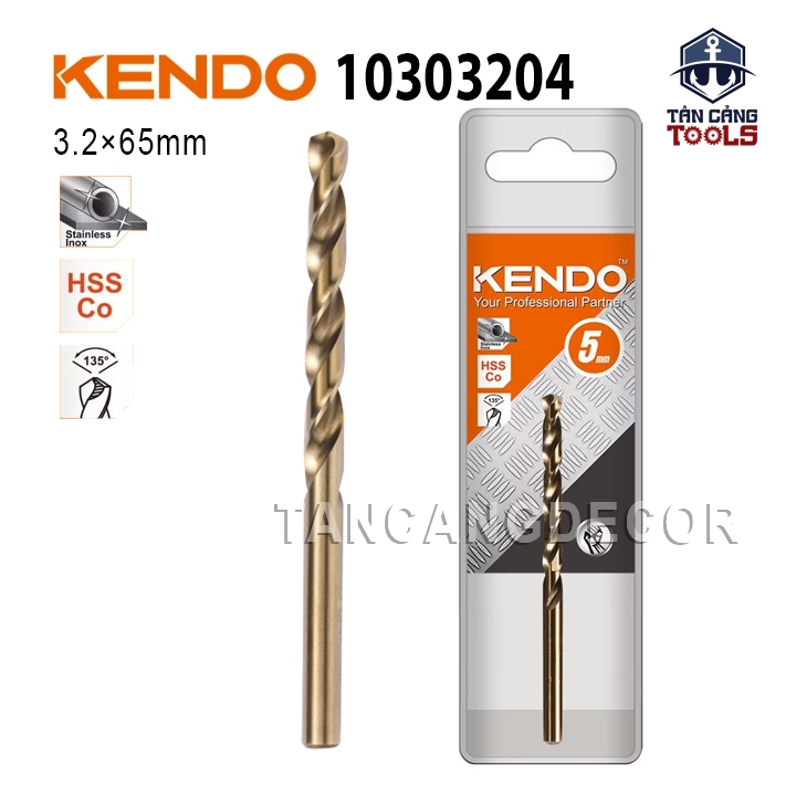 Mũi Khoan Inox Chuôi Tròn Kendo (Nhiều Kích Thước) ( 5% Coban )