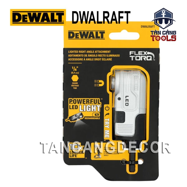 Đầu Chuyển Bắn Vít Góc Trang Bị Đèn Led DeWalt DWALRAFT