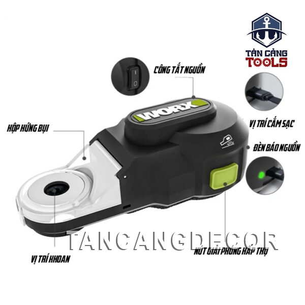 Hộp Thu Bụi Khoan Tường WORX WA1602 ( Có Hút Bụi Hepa ) - Ảnh 5