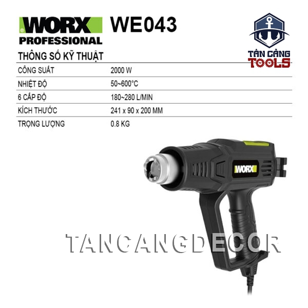 Alternative view of Máy Thổi Nhiệt 6 Cấp Độ WORX WE043