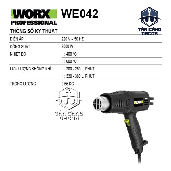 Alternative view of Máy Thổi Nhiệt 2 Cấp Độ Worx WE042 2000W