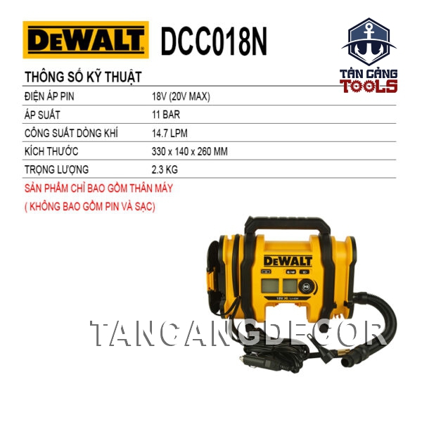 Alternative view of Máy Bơm Hơi Dùng Pin 20V Dewalt DCC018 ( Thân Máy )