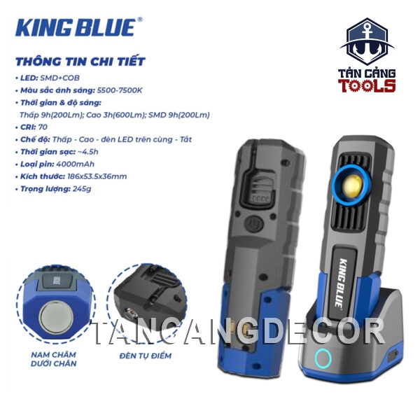 Alternative view of Đèn Pin Chiếu Sáng Sửa Chửa Máy Móc 600 Lumens Kingblue LED600