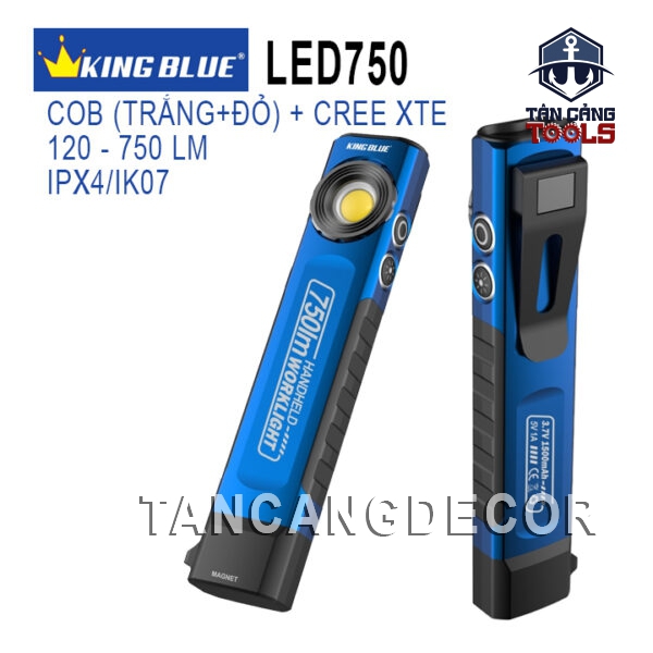 Đèn Pin Chiếu Sáng Sửa Chữa Máy Móc 750 Lumens Kingblue LED750