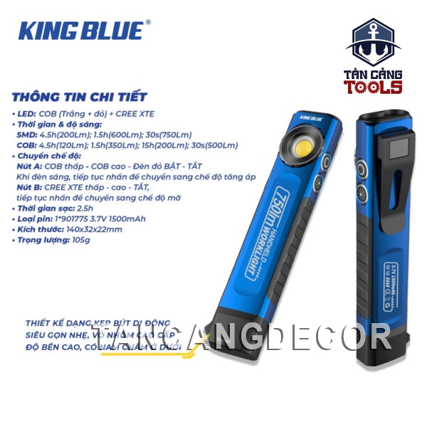 Alternative view of Đèn Pin Chiếu Sáng Sửa Chữa Máy Móc 750 Lumens Kingblue LED750