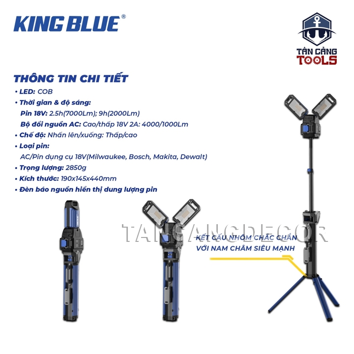 Đèn Pin Chiếu Sáng Công Trình 7000 Lumens Kingblue LED7000 - Ảnh 2