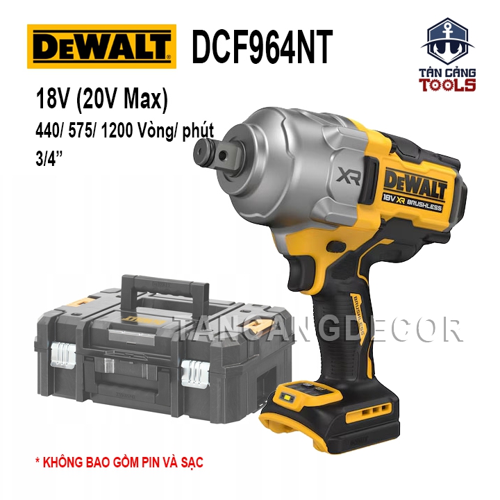 Máy Siết Bu Lông Dùng Pin DeWalt 20V DCF964NT 3/4 Inches ( Thân Máy )
