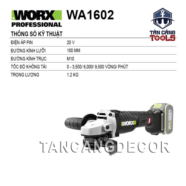 Alternative view of Máy Mài Góc 100 mm Dùng Pin 20V Worx WU806.9 ( Thân Máy )