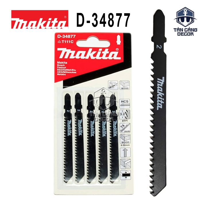 Bộ 5 Lưỡi Cưa Lọng Gỗ Makita D-34877