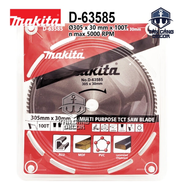 Lưỡi Cắt Nhôm Hợp Kim 305 x 30 mm x 100T Makita D-63585